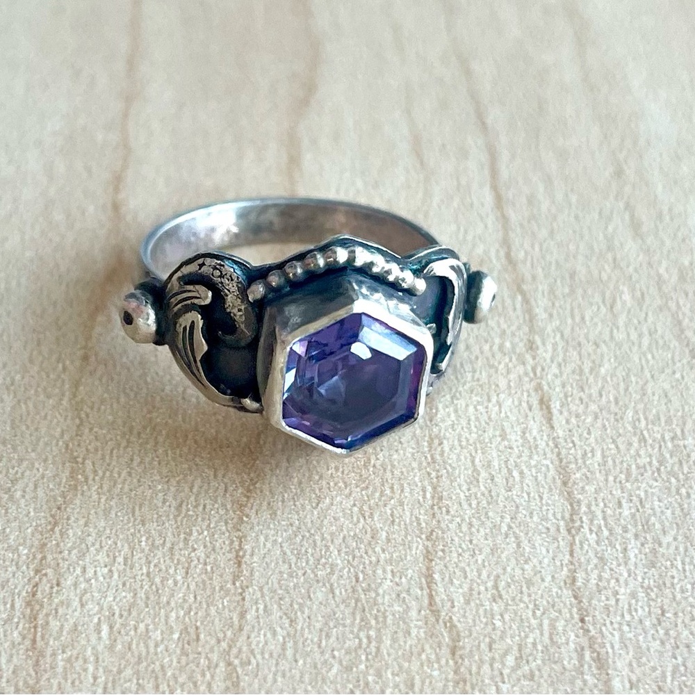 Handmade Alexandrite silver ring - Picture 12 of 14